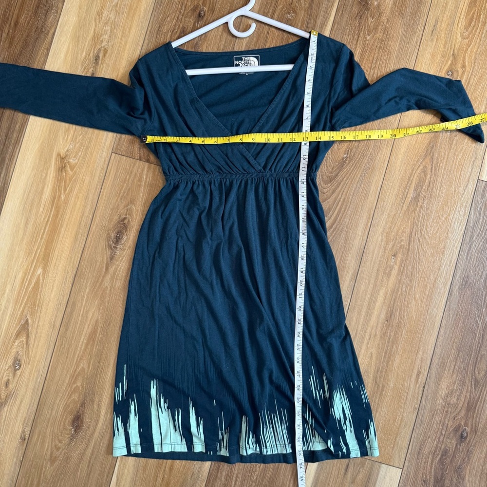 The North Face Women's Keani Dress Long Sleeve Navy Teal XS Extra small cotton - Picture 7 of 7